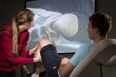 Exercise and sport science students in an anatomy class