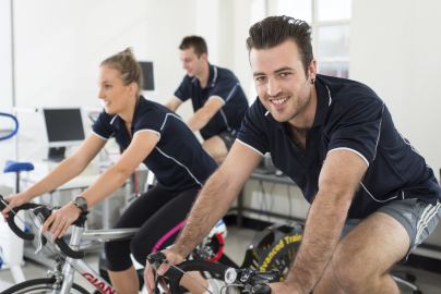 Exercise and sport science students using the campus exercise physiology lab